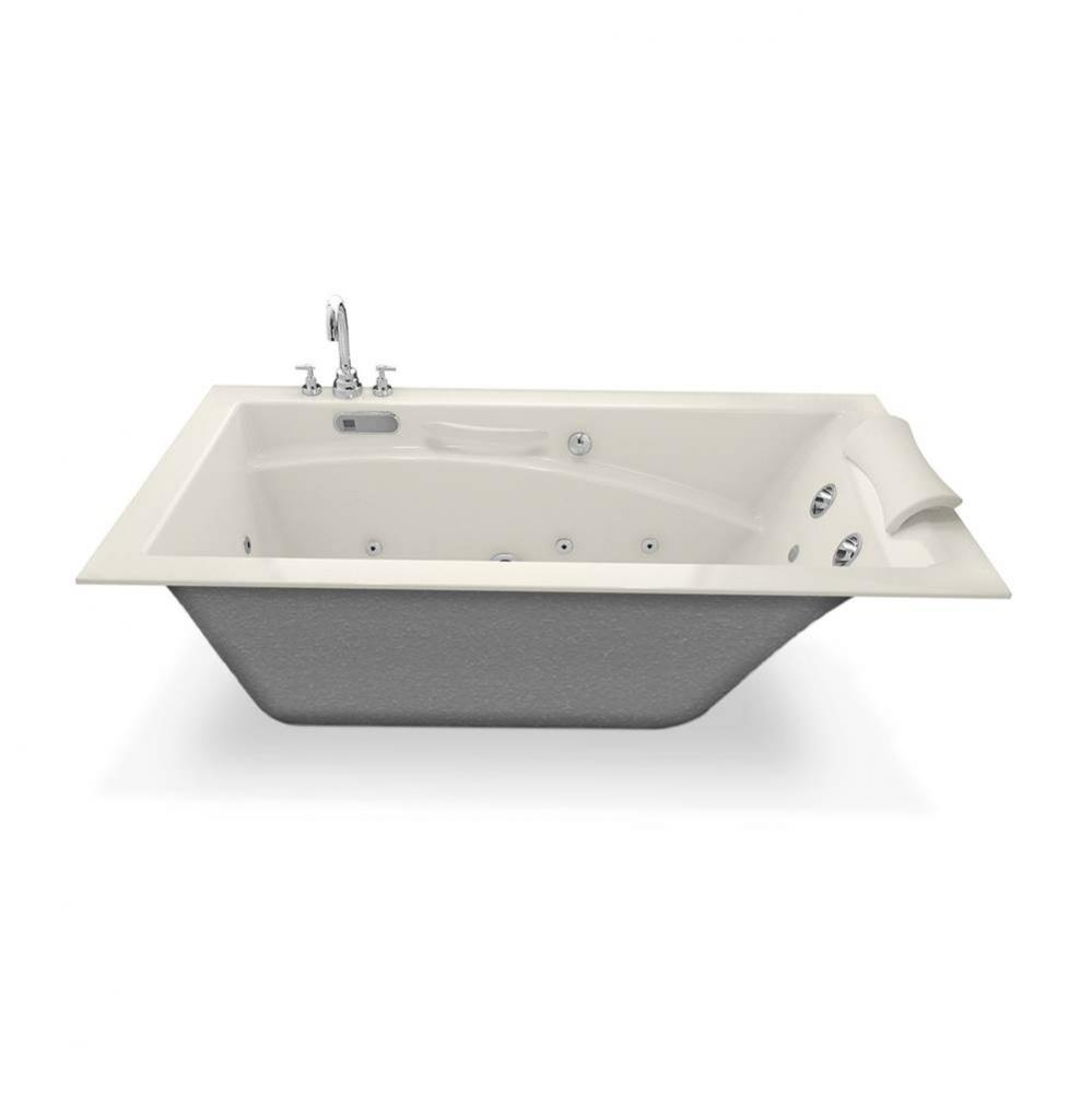 Optik 6032 Acrylic Alcove Right-Hand Drain Combined Hydrofeel & Aerofeel Bathtub in Biscuit