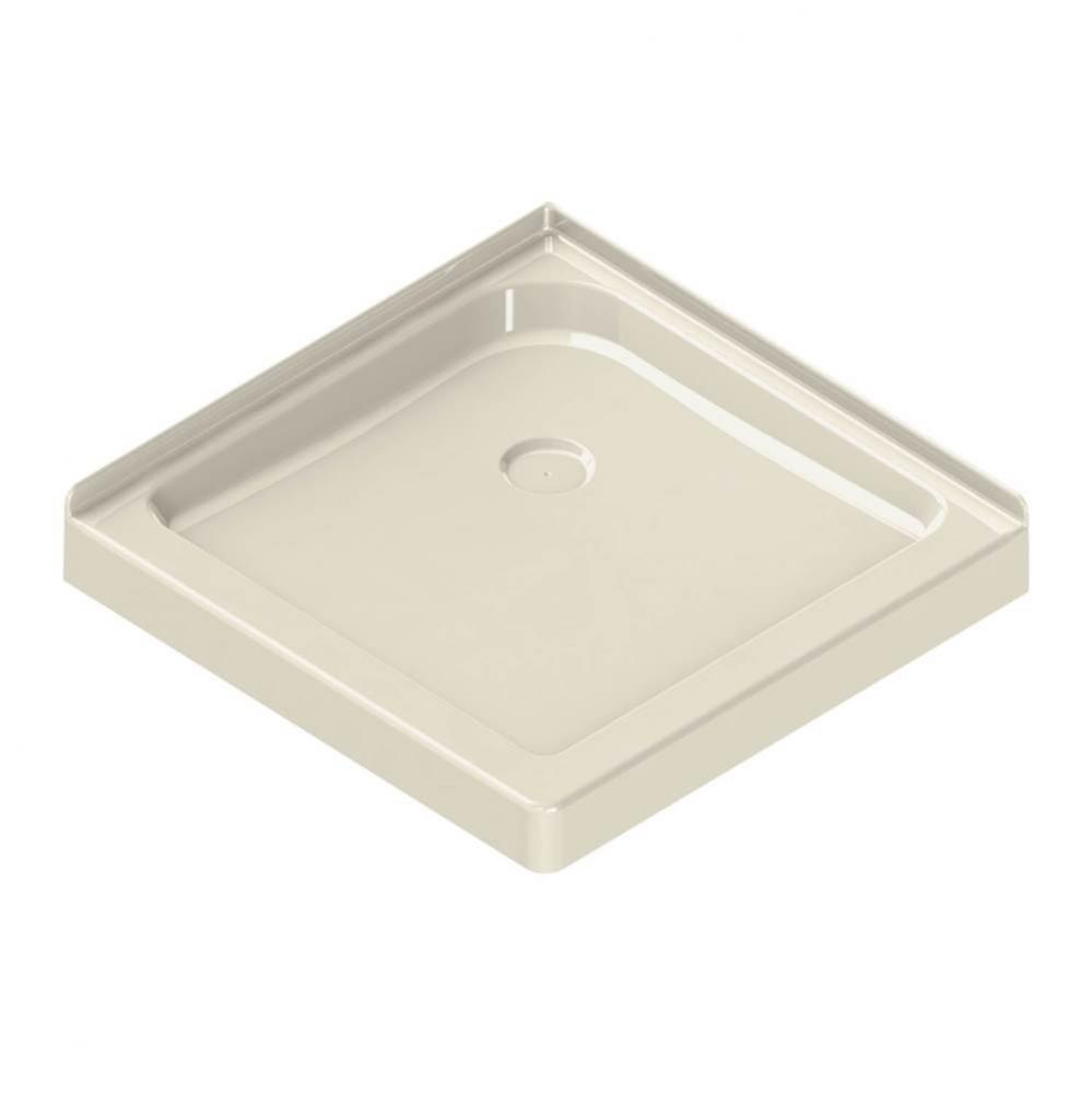 SQ 32.125 in. x 32.125 in. x 4.125 in. Square Corner Shower Base with Center Drain in Bone
