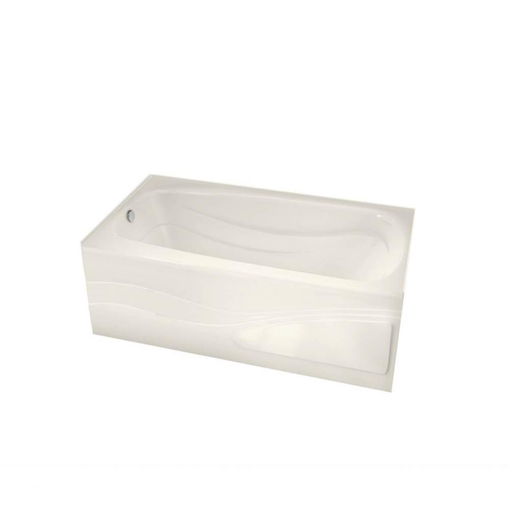 Tenderness 6032 Acrylic Alcove Right-Hand Drain Combined Whirlpool & Aeroeffect Bathtub in Bis