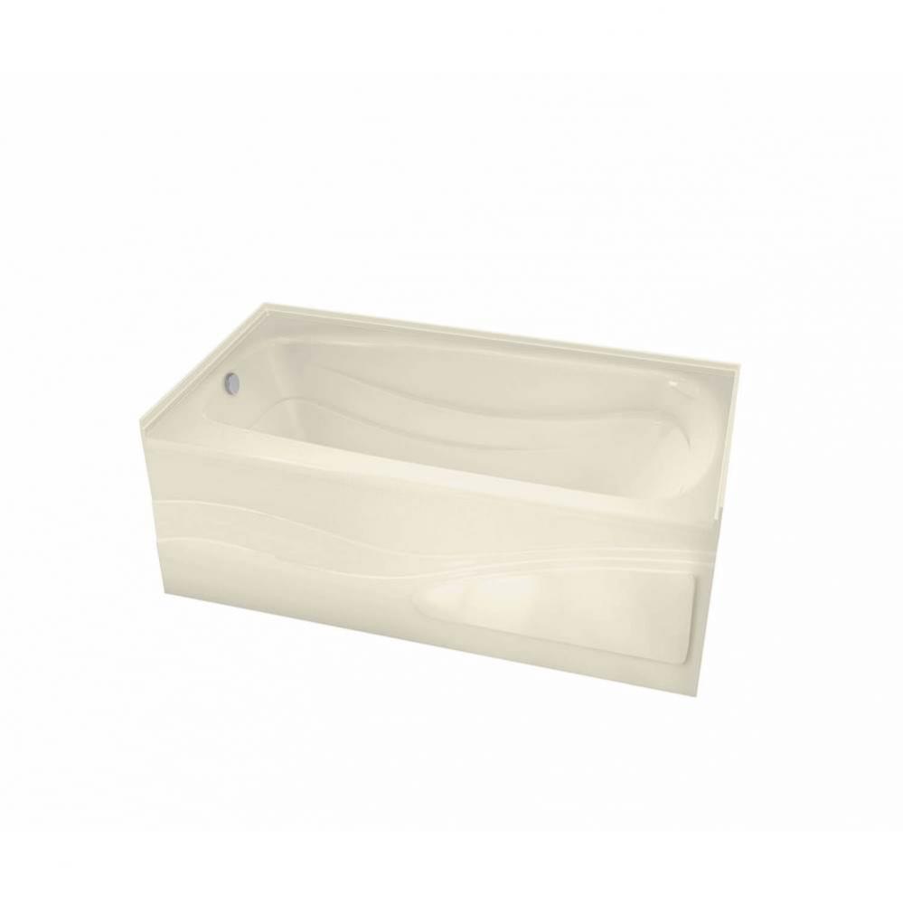 Tenderness 6636 Acrylic Alcove Left-Hand Drain Aeroeffect Bathtub in Bone