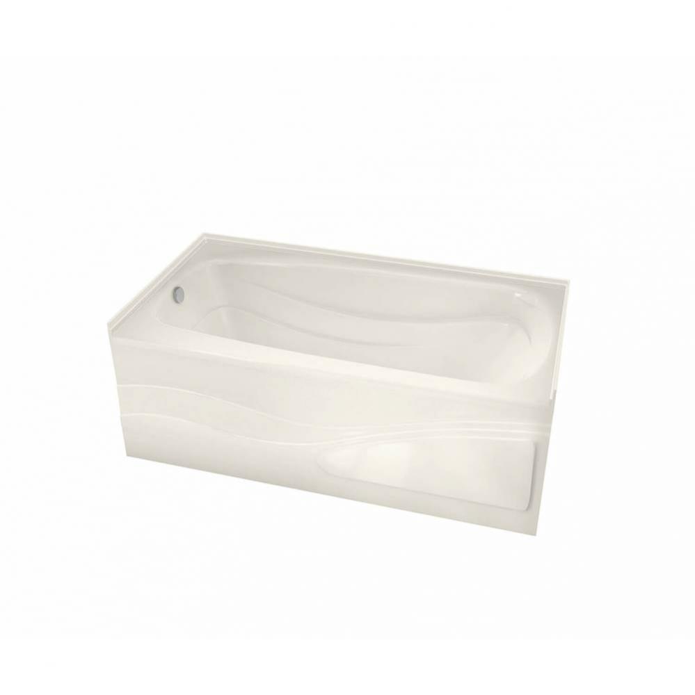 Tenderness 6042 Acrylic Alcove Right-Hand Drain Aeroeffect Bathtub in Biscuit