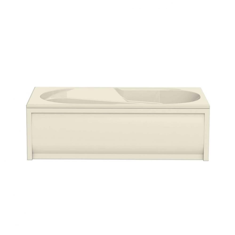 Baccarat 72 x 36 Acrylic Alcove End Drain Aerofeel Bathtub in Bone
