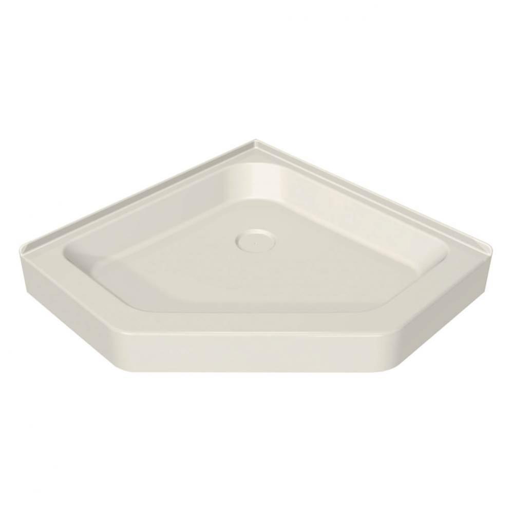 NA 40.125 in. x 40.125 in. x 6.125 in. Neo-Angle Corner Shower Base with Center Drain in Biscuit