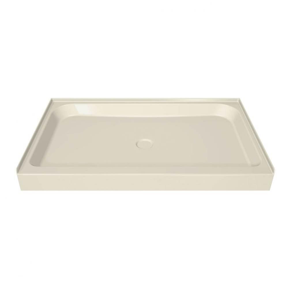 MAAX 41.75 in. x 36.125 in. x 6.125 in. Rectangular Alcove Shower Base with Center Drain in Bone