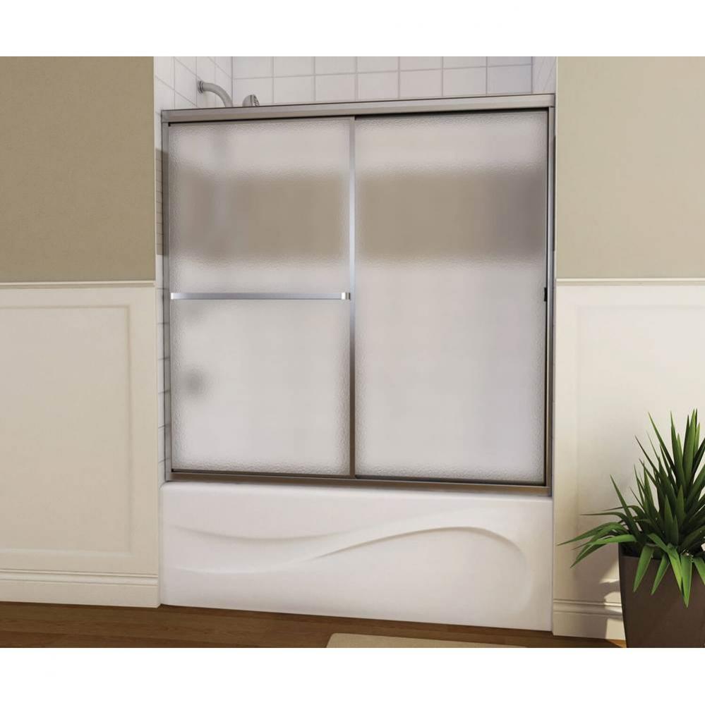 Mika 54 - 59 ½ x 55 ½ in Sliding Tub Door for Alcove Installation with Hammer glass in M