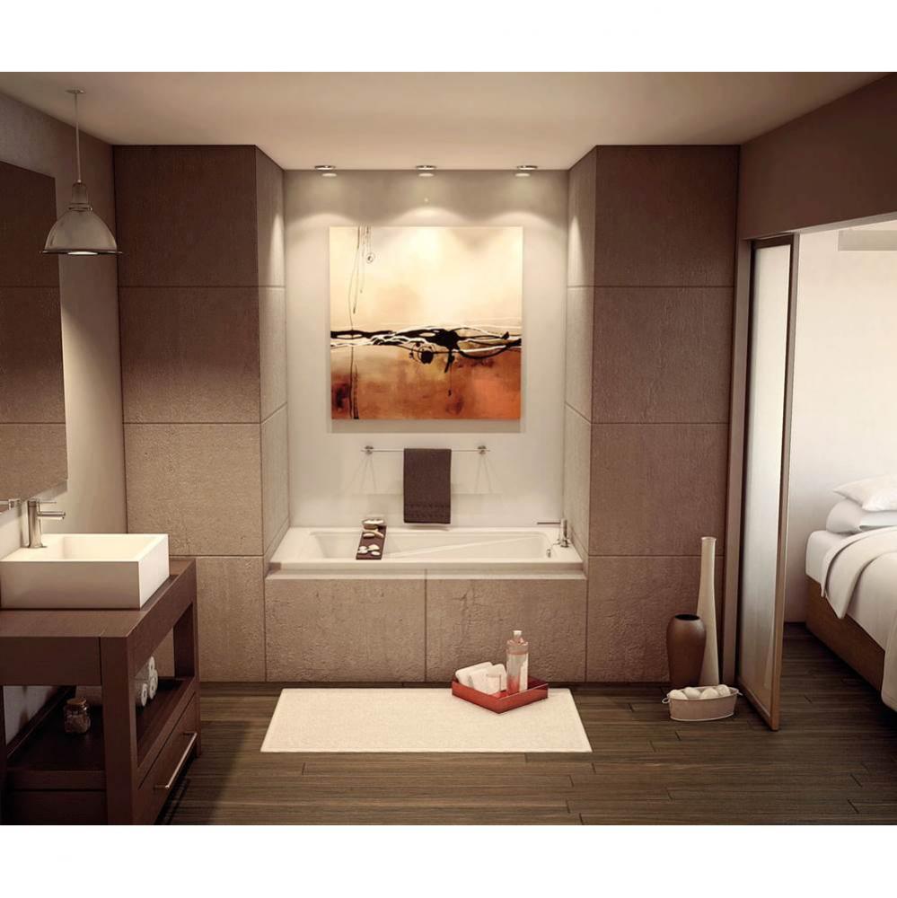 New Town IF 59.75 in. x 32 in. Alcove Bathtub with Aerosens System Left Drain in White