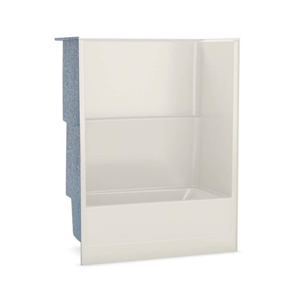 TSEA Plus 59.75 in. x 32 in. x 78 in. 1-piece Tub Shower with Whirlpool Right Drain in Biscuit