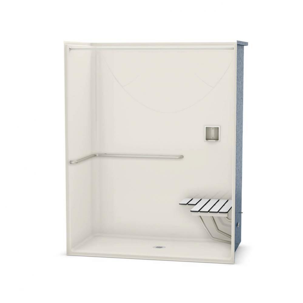 OPS-6030 - with ADA/ANSI Grab Bar and Seat 60 in. x 30.25 in. x 76.625 in. 1-piece Shower with Rig