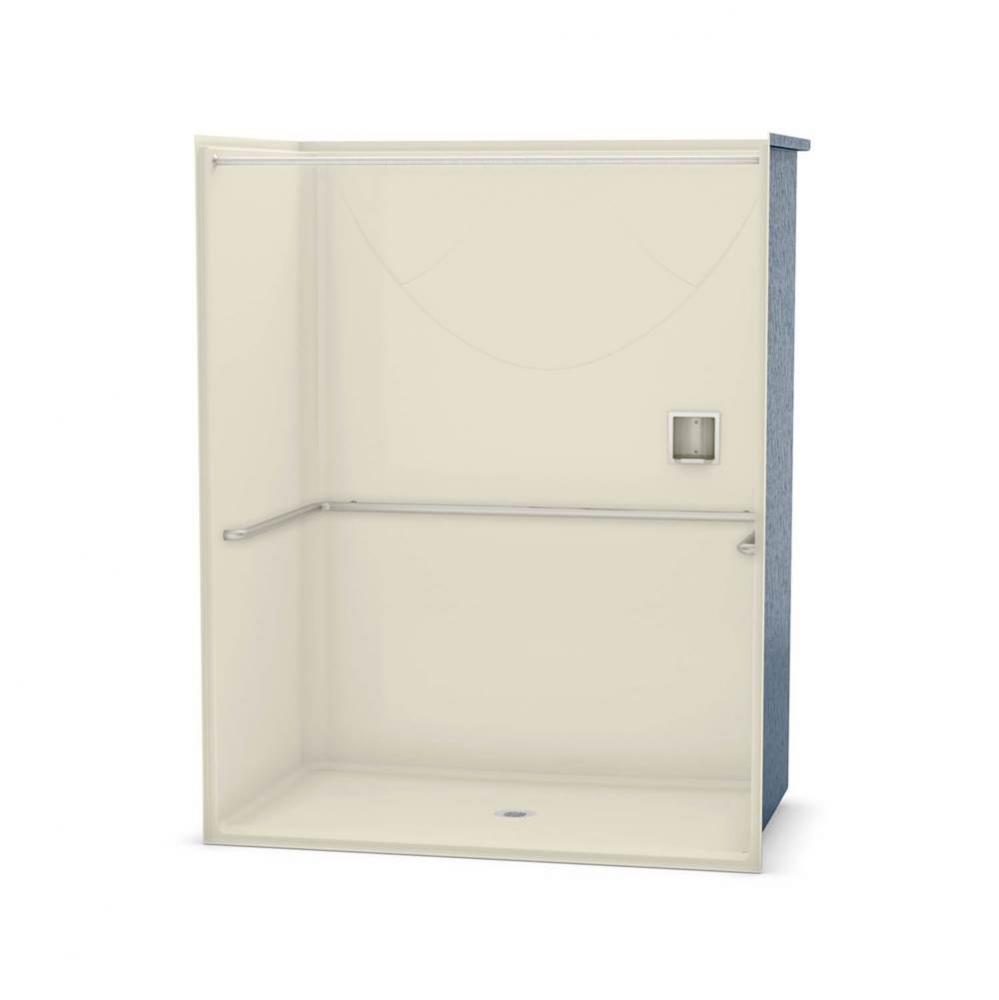 OPS-6036 - with ADA Grab Bar 60 in. x 36 in. x 76.625 in. 1-piece Shower with No Seat, Center Drai