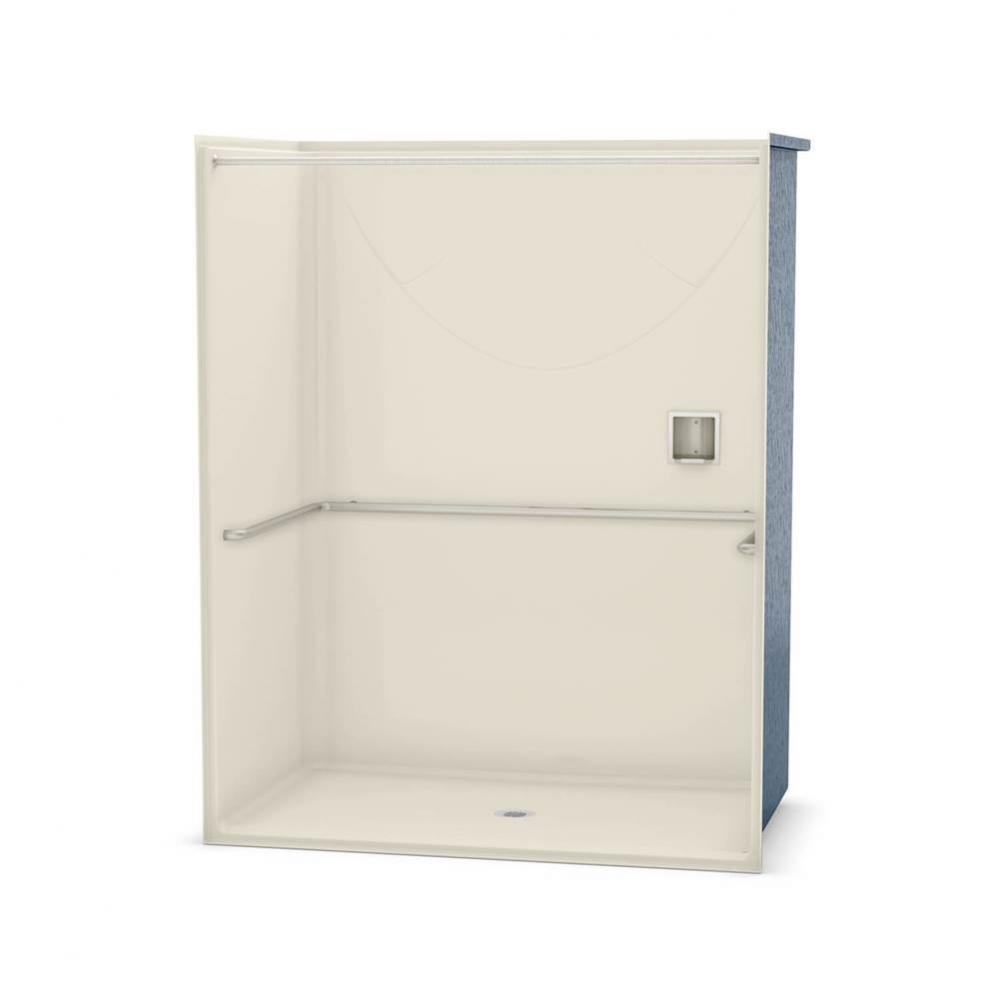OPS-6036 - with ADA Grab Bar 60 in. x 36 in. x 76.625 in. 1-piece Shower with No Seat, Center Drai