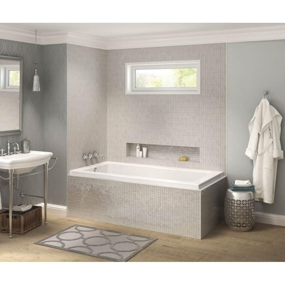 Pose IF 65.75 in. x 35.625 in. Corner Bathtub with Right Drain in White