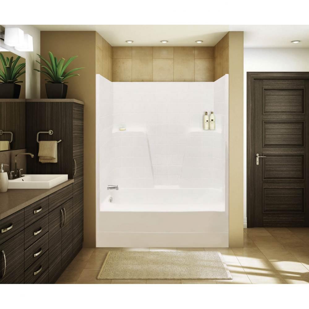 TSTEA60 60 in. x 34 in. x 78 in. 1-piece Tub Shower with Whirlpool Right Drain in White