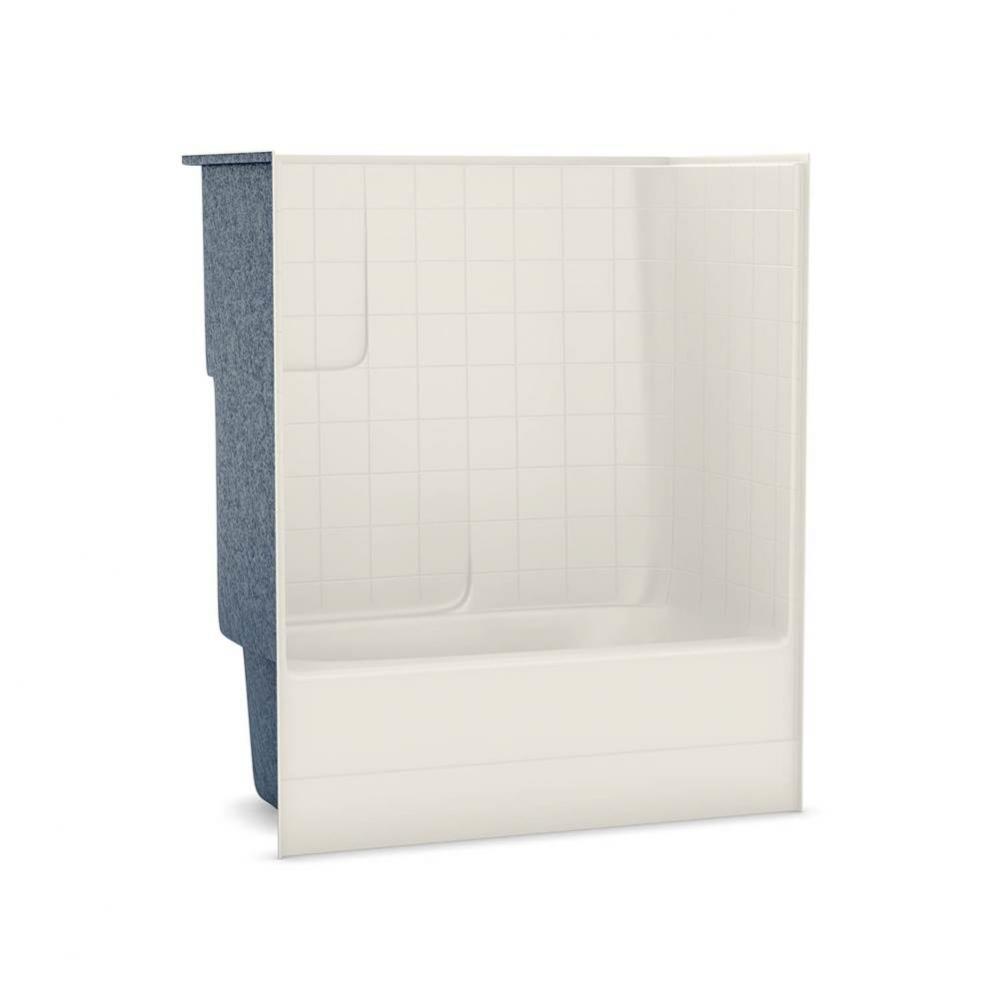TSTEA63 60 in. x 34 in. x 72 in. 1-piece Tub Shower with Whirlpool Left Drain in Biscuit