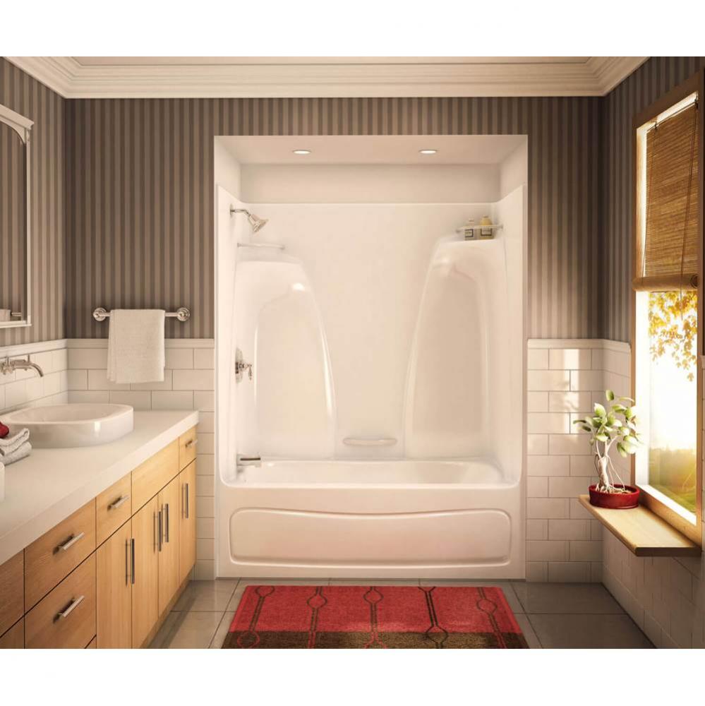 ACTS 60 in. x 33.25 in. x 75 in. 3-piece Tub Shower with Right Drain in White