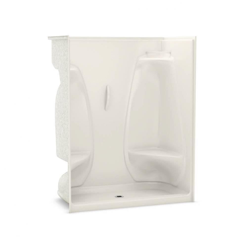 ACSH/RS/LS/NS-60 60 in. x 33.25 in. x 75 in. 1-piece Shower with Two Seats, Center Drain in Biscui