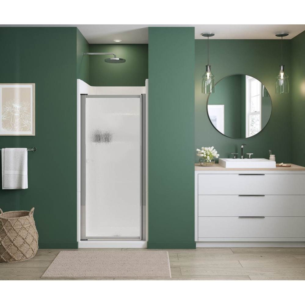 Polar Pivot 27-28.75 x 64.5 in. Pivot Shower Door for Alcove Installation with Raindrop glass in C