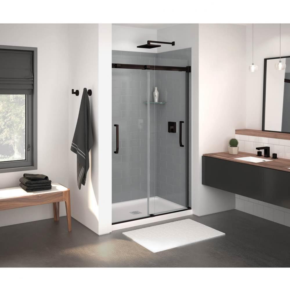 Inverto 43-47 x 70 ½-74 Inch 8mm Bypass Shower Door for Alcove Installation with Clear glass