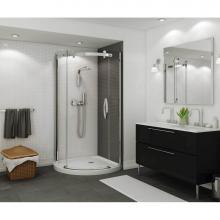 Maax 139399-L-900-084 - Halo Round Sliding Shower Door 36 x 36 x 76 in.