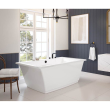Maax 105742-055-001-114 - Optik 6636 F Acrylic Freestanding Center Drain Aerofeel Bathtub in White with White Skirt