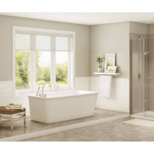 Maax 105798-000-001-100 - Lounge 6434 Acrylic Freestanding End Drain Bathtub in White with White Skirt