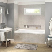 Maax 106391-L-108-001 - Skybox 7236 IF Acrylic Alcove Left-Hand Drain Aerosens Bathtub in White