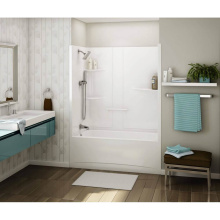 Maax 107001-L-003-001 - Allia TS-6032 Acrylic Alcove Left-Hand Drain One-Piece Whirlpool Tub Shower in White