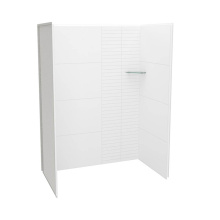 Maax 107464-306-513-000 - Utile 6036 Composite Direct-to-Stud Three-Piece Alcove Shower Wall Kit in Erosion Bora White