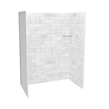 Maax 107464-307-508-000 - Utile 6036 Composite Direct-to-Stud Three-Piece Alcove Shower Wall Kit in Marble Carrara