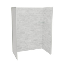 Maax 107464-312-504-000 - Utile 6036 Composite Direct-to-Stud Three-Piece Alcove Shower Wall Kit in Organik Permafrost