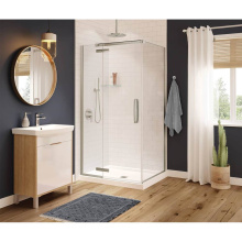Maax 133302-900-305-000 - Link Curve Rectangular 42 x 34 x 75 in. 8mm Pivot Shower Door for Corner Installation with Clear g