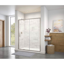 Maax 135244-900-305-000 - Connect 57-58.5 x 72 in. 6mm Sliding Shower Door for Alcove Installation with Clear glass in Brush