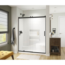Maax 135694-900-340-000 - Revelation Square 56-59 x 70.5-73 in. 8mm Bypass Shower Door for Alcove Installation with Clear gl