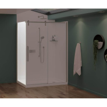 Maax 135865-900-305-000 - Nebula Return Panel for 36 in. Base with Clear glass in Brushed Nickel