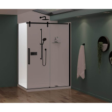 Maax 135865-900-340-000 - Nebula Return Panel for 36 in. Base with Clear glass in Matte Black