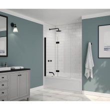 Maax 137600-900-340-000 - Edge Access 42 x 56 in. 6 mm Pivot Tub Screen for Alcove Installation with Clear glass in Matte Bl