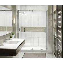 Maax 137832-900-305-000 - ModulR 60 x 78 in. 8 mm Pivot Shower Door for Alcove Installation with Clear glass in Brushed Nick