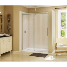Maax 138997-900-305-000 - Halo 56.5-59 x 78.75 in. 8mm Sliding Shower Door for Alcove Installation with Clear glass in Brush