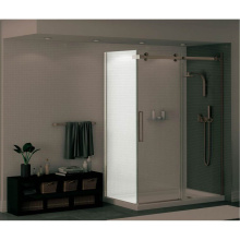 Maax 139393-900-305-000 - Halo Return Panel for 30 in. Base with Clear glass in Brushed Nickel