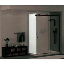 Maax 139394-900-340-000 - Halo Return Panel for 42 in. Base with Clear glass in Matte Black