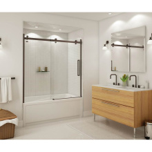 Maax 139398-900-173-000 - Halo 56.5-59 x 59 in. 8 mm Sliding Tub Door for Alcove Installation with Clear glass in Dark Bronz