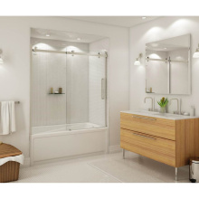 Maax 139398-900-305-000 - Halo 56.5-59 x 59 in. 8 mm Sliding Tub Door for Alcove Installation with Clear glass in Brushed Ni