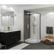 Maax 139399-900-084-001 - Halo Round 36 x 36 x 76 in Sliding Shower Door for Corner Installation with Clear glass in Chrome