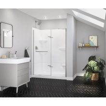 Maax 139579-900-305-000 - Reveal Sleek 71 51 1/2-54 1/2 x 71 1/2 in. 8mm Pivot Shower Door for Alcove Installation with Clea