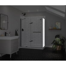 Maax 139582-900-340-000 - Reveal Sleek 71 Return Panel for 34 in. Base with Clear glass in Matte Black