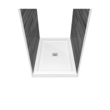 Maax 420002-506-001-100 - B3Square 4834 Acrylic Tunnel Shower Base in White with Center Drain