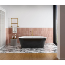 Maax 107674-000-001-100 - Chorale 67 x 31 Acrylic Freestanding Center Drain Bathtub in White with Black Skirt