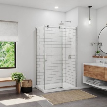 Maax 135928-900-084-000 - Ibiza Return Panel for 32 Inch Base with Clear glass in Chrome