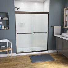 Maax 134565-927-172-000 - Kameleon 55-59 x 71 Inch 6 mm Bypass Shower Door for Alcove Installation with Fluted glass in Dark