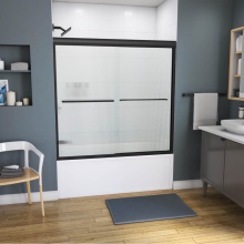 Maax 134561-927-340-000 - Kameleon 55-59 x 57 Inch 6 mm Bypass Tub Door for Alcove Installation with Fluted glass in Matte B