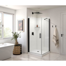 Maax 135230-900-340-100 - Manhattan Square 36 x 36 x 72 in. 6mm Pivot Shower Door for Corner Installation with Clear glass &
